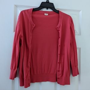 Bright Coral J. Crew Cardigan - 100% cotton